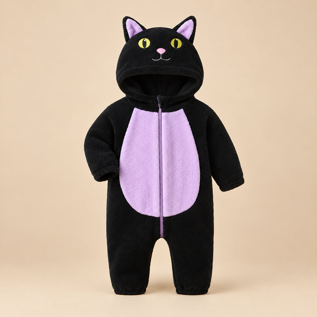 CHASON (0–3Y) Cartoon Cat Halloween Romper