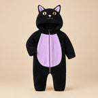 CHASON (0–3Y) Cartoon Cat Halloween Romper