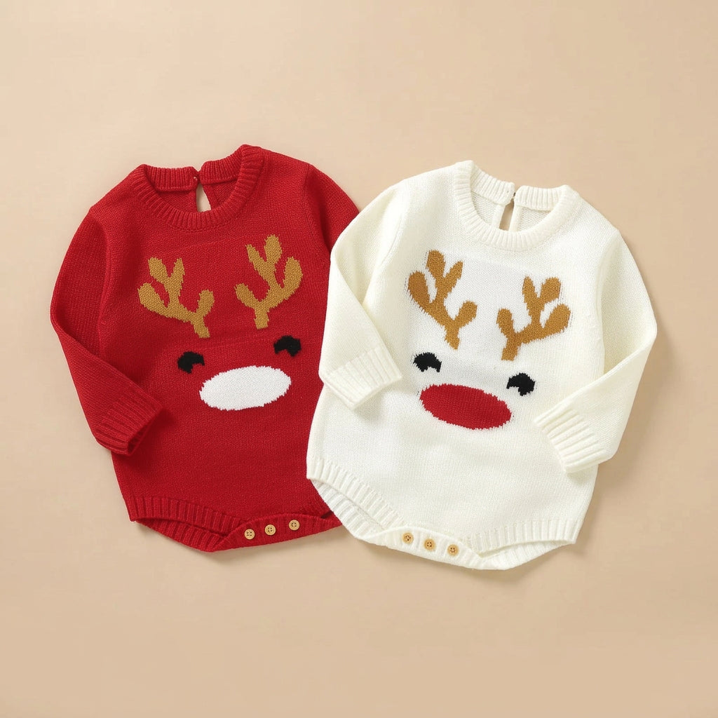 CHASON Baby Christmas Warm Sweater Romper (0-18M)