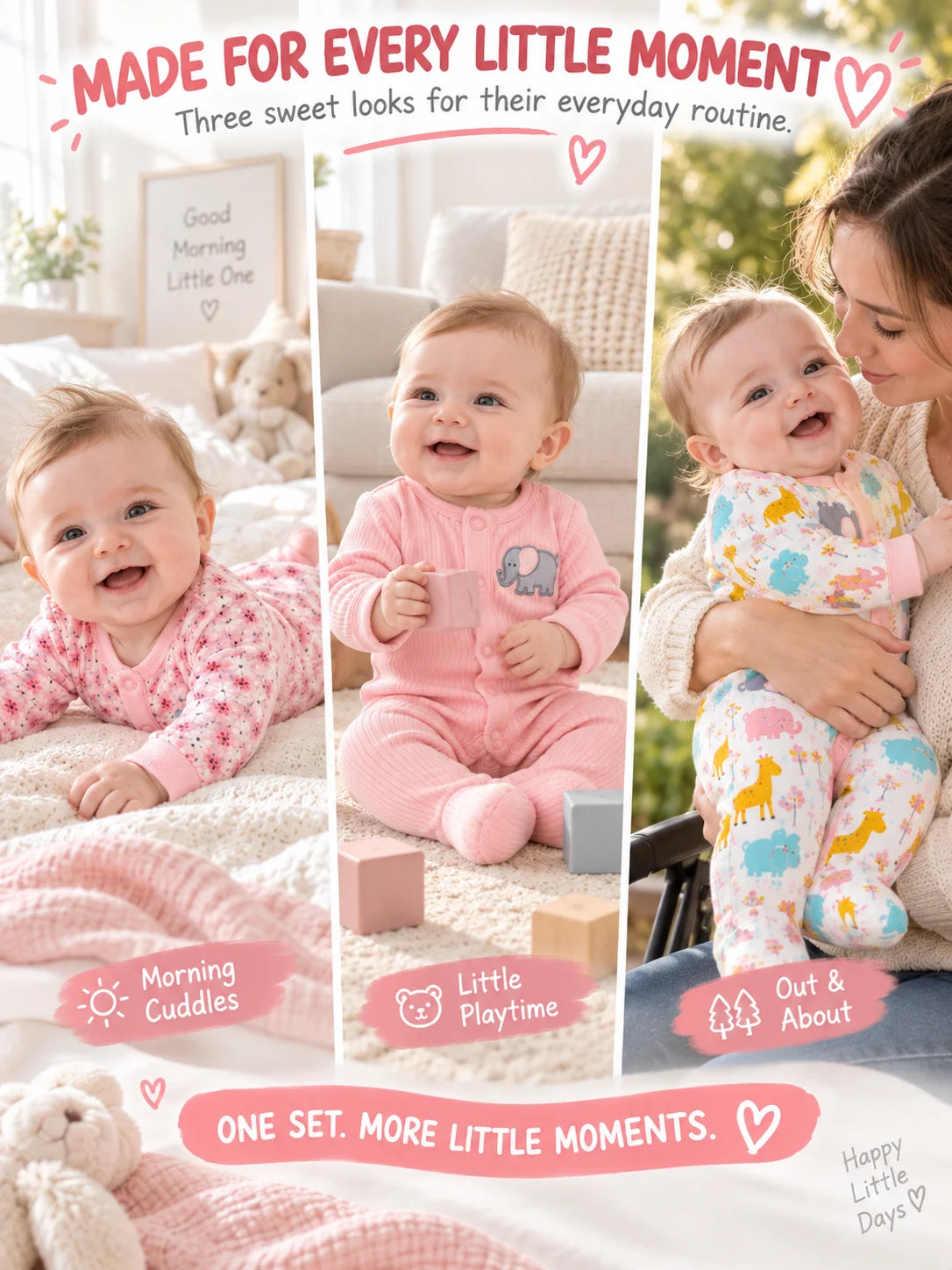CHASON Long Sleeve Footed Jumpsuit (0–6M)