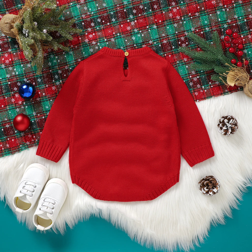 CHASON Baby Christmas Warm Sweater Romper (0-18M)