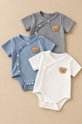 CHASON 3-Piece Short-Sleeve Romper Set (0–1Y)