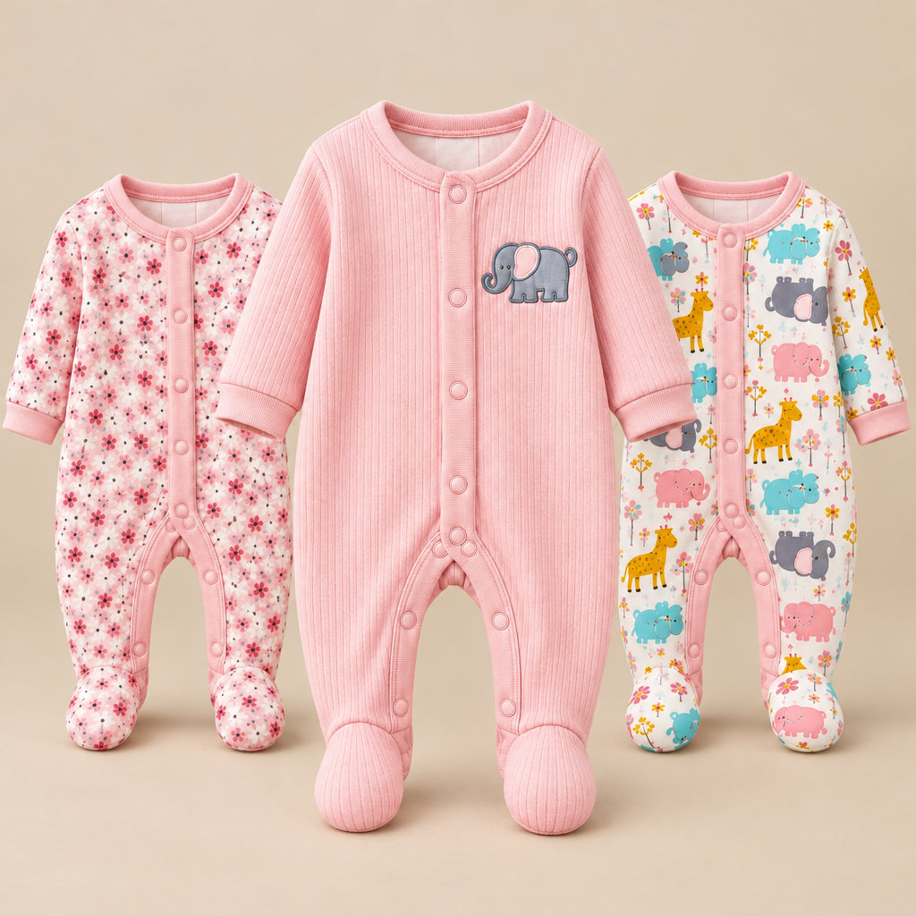 CHASON Long Sleeve Footed Jumpsuit (0–6M)