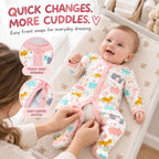 CHASON Long Sleeve Footed Jumpsuit (0–6M)