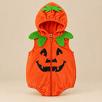 CHASON Pumpkin Print Sweatshirt Romper (0–24M)