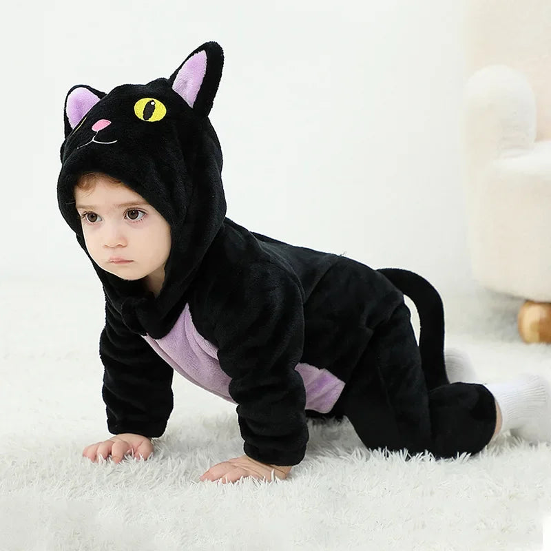 CHASON (0–3Y) Cartoon Cat Halloween Romper