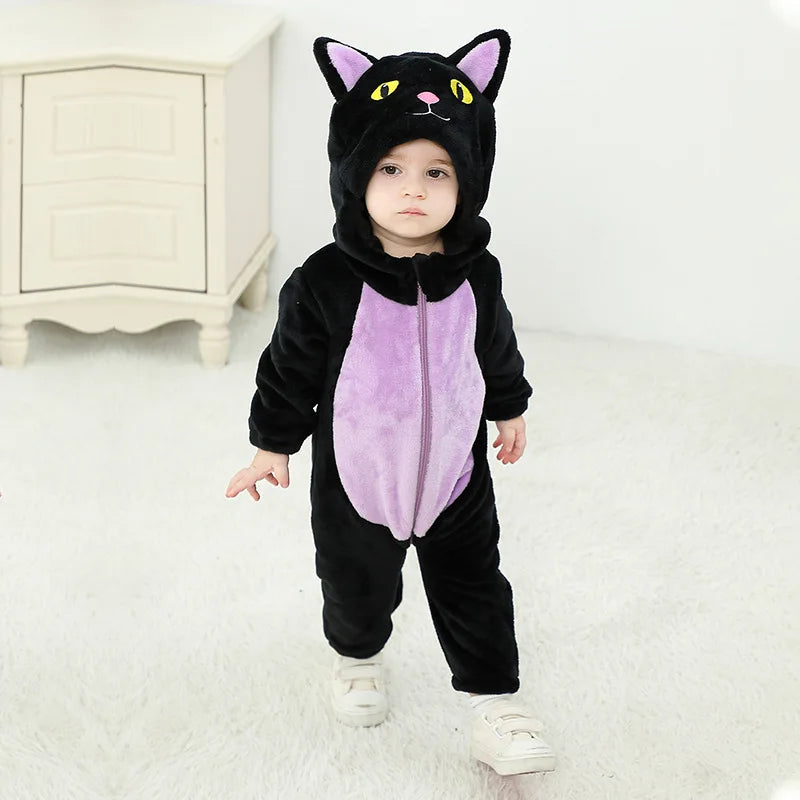 CHASON (0–3Y) Cartoon Cat Halloween Romper