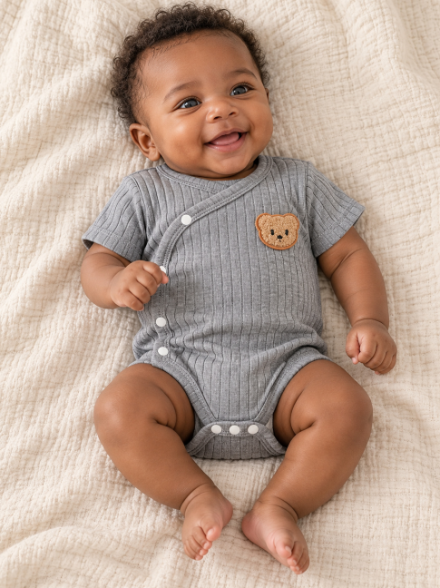 CHASON 3-Piece Short-Sleeve Romper Set (0–1Y)
