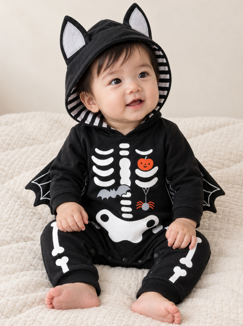CHASON Hooded Halloween Bat Costume Romper (3–24M)