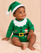 CHASON Gingerbread Man Christmas Romper (0–18M)