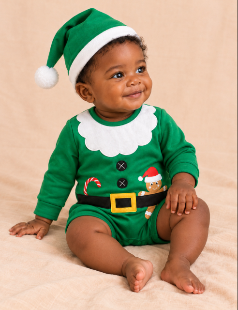 CHASON Gingerbread Man Christmas Romper (0–18M)