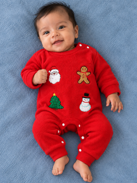 CHASON Baby Christmas Sweatshirt Rompers (0-24M)